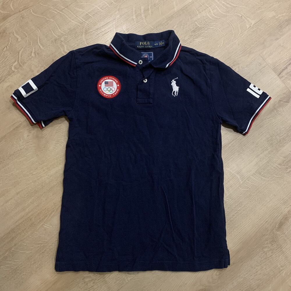 Polo Ralph Lauren 2016 USA Olympic Team Polo Shirt Youth Boys Medium M Big Pony